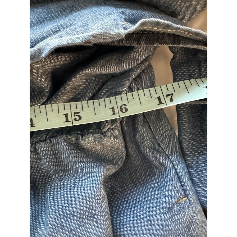 Lauren Ralph Lauren‎ Chambray Wide Leg Jumpsuit Belted V Neck Women Size 14 - Picture 8 of 9